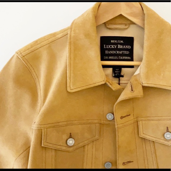 lucky brand suede trucker jacket